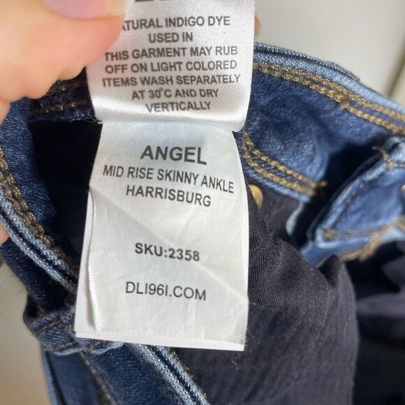 DL1961 Angel Mid Rise‎ Skinny Ankle Jean Size 27 6 Dark Wash Denim 4 Way Stretch - Picture 5 of 7